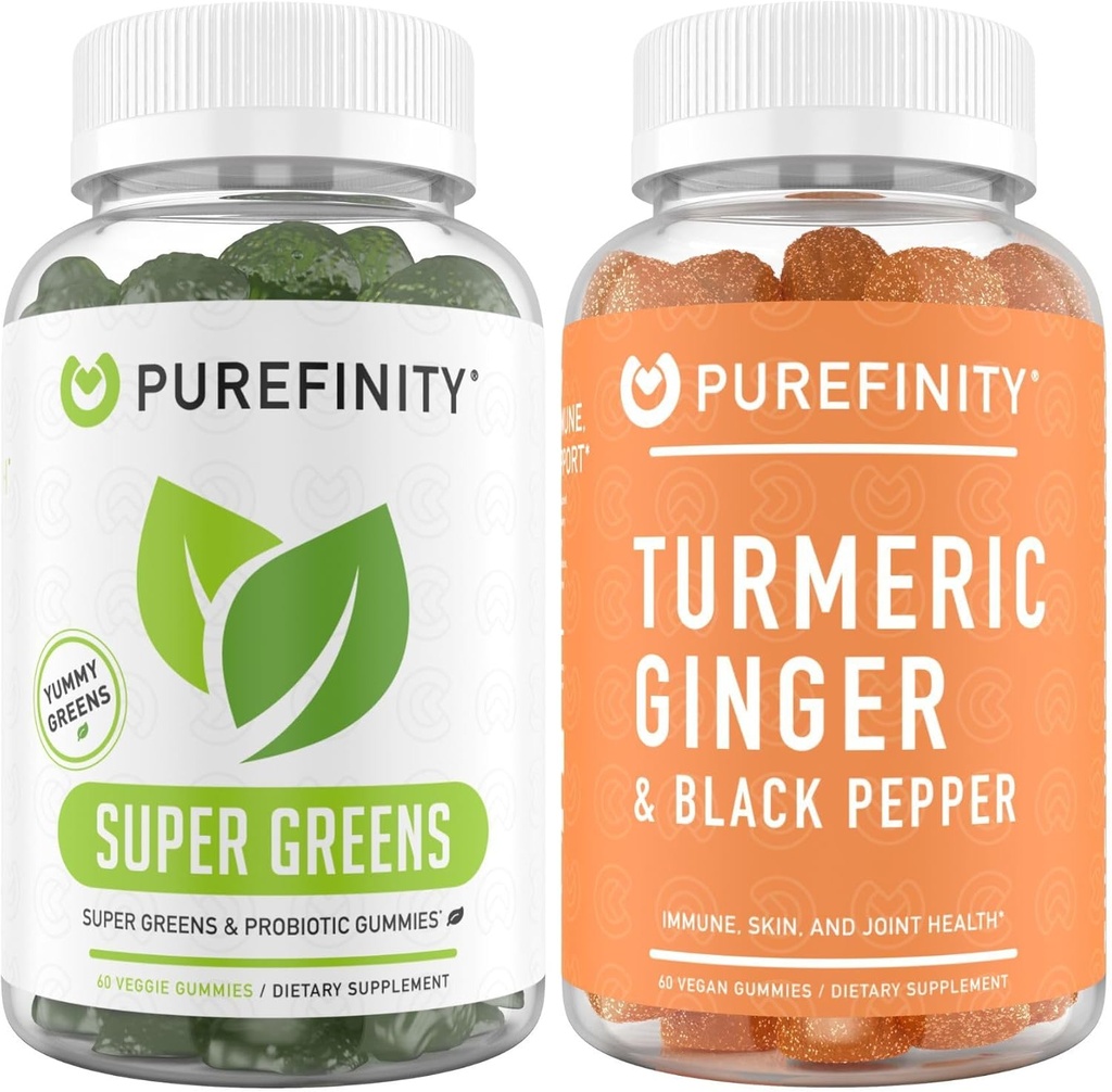 PUREFINITYターメリックジンジャーグミー+スーパーグリーングミーバンドル