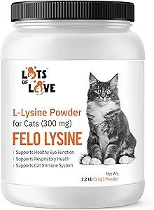 FELO LYSINE - 猫300mg(トーマスペットイヤーライヤー)、1 Kgまたは2.2 lbのためのLリジンパウダー