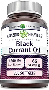 Amazing Formulas Black Currant Oil 1500 Mg Per Serving | Softgels | with GLA (Gamma-Linolenic Acid) | Non-GMO | Gluten Free (1 Pack, 100 Count)