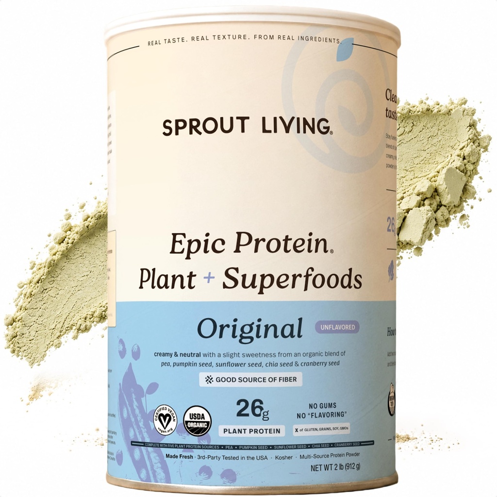 Sproutの生きている植物によって基づく蛋白質及びSuperfoodsの粉、原物、Unflavored |有機性蛋白質の粉、ビーガン、非酪農場、非GMOのグルテンフリー、砂糖は、無毒、完全なKetoの飲み物の組合せ(2ポンド)を混合します