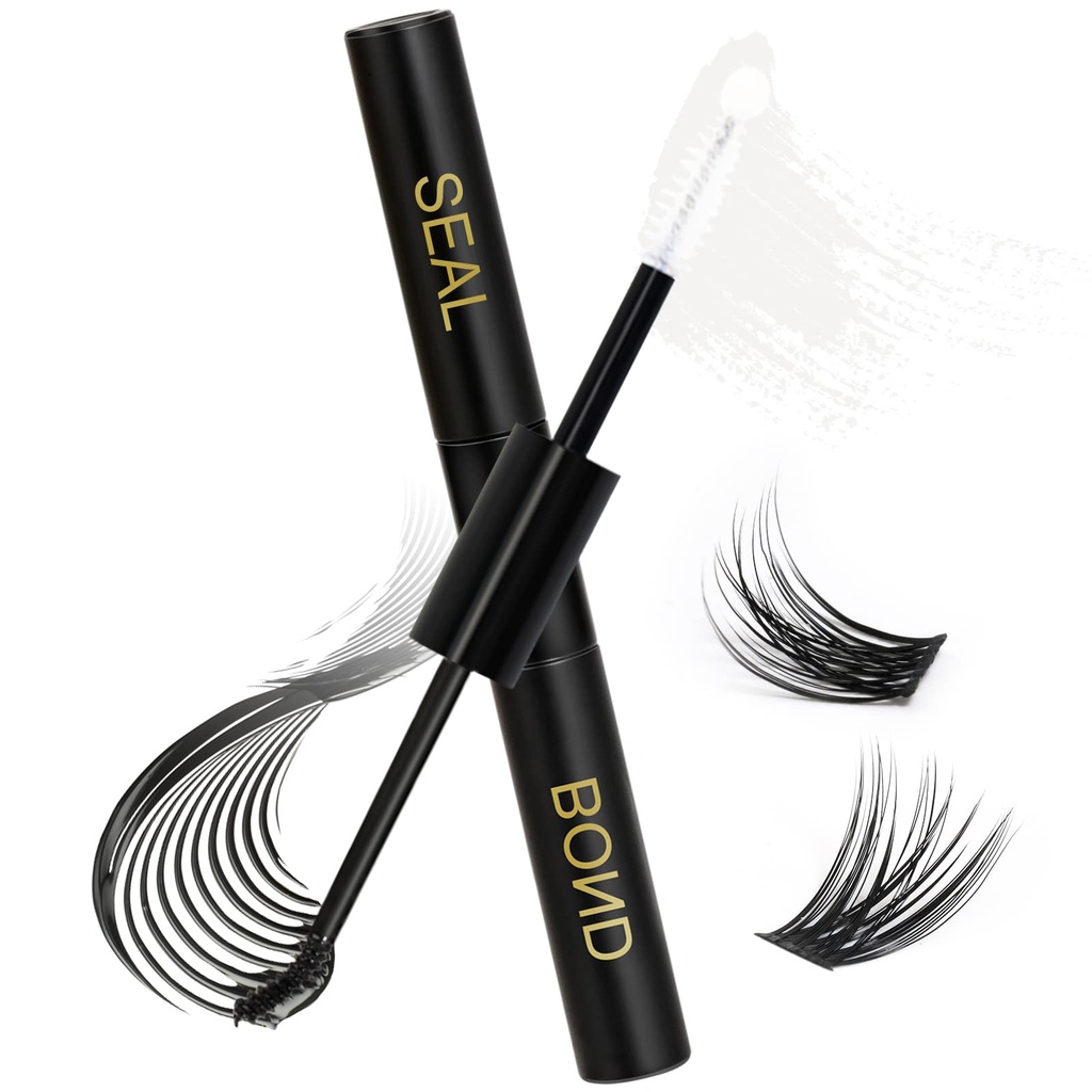 Obeyalash Lash Bond and Seal for Lash Clusters Strong Hold Eyelash Bond and Seal Waterproof Long Lasting 48H+ Cluster Lash Glue for DIY Lash Extensions Individual Lashes 2-in-1