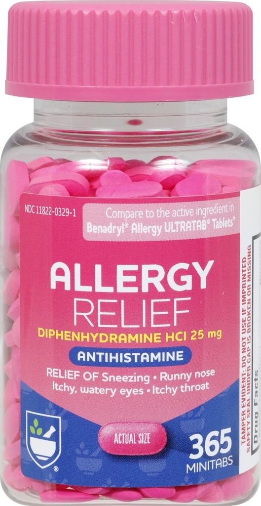 ダニのエイドの抗ヒスタミンのDiphenhydramineとのアレルギーの救助 - 25mg、365の計算