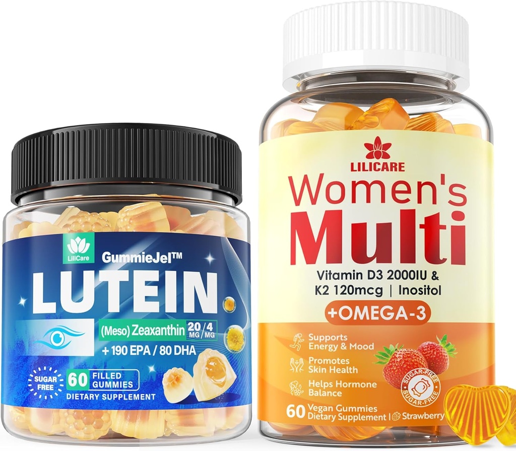 目のビタミンはグミ+女性Multivitaminのグミを満たしました