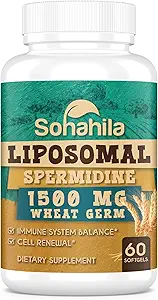 Spermidineの補足15のMG - 99%純度、高い吸収、1500のMGは亜鉛及びtheamin、人及び女性のためのSpermidineが付いている小麦のGermのエキスを発酵させました - 細胞の更新、老化の防衛、エネルギー、180のSoftgels