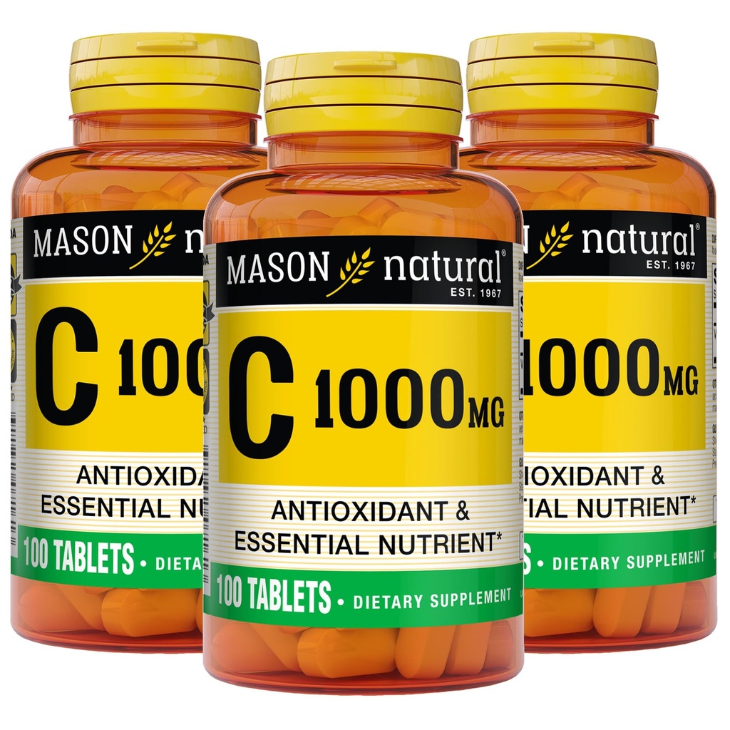 MASON の自然なビタミン C 1,000 の mg、300 日の供給、サポート健康な免疫システム、酸化防止および必須栄養素、3 のパック