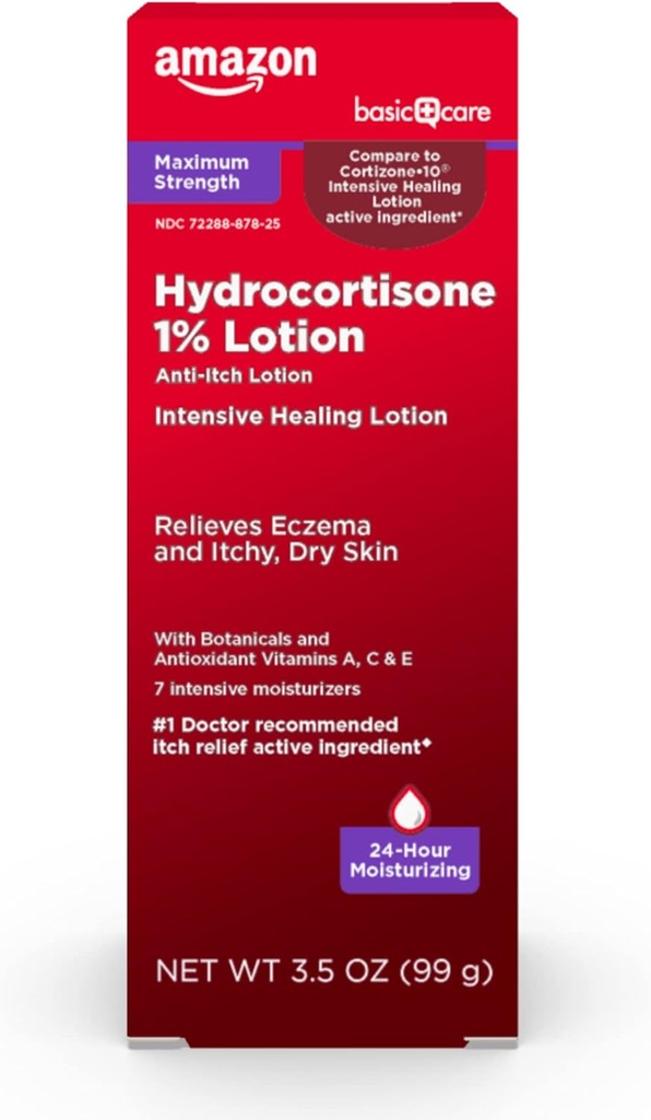基本的な心配の最高の強さ1%のEczema、3.5オンスのためのHydrocortisoneの反イッチのローション(パッケージ1)