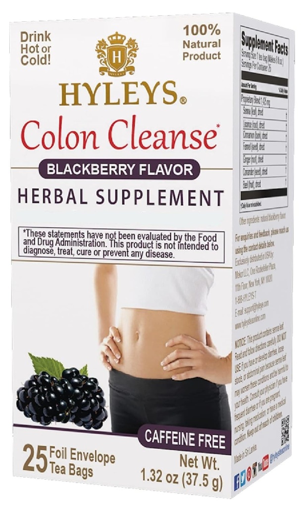hyleysのコロンの清潔な茶BlackBerryの味- 25のティー・バッグ(1のパック)