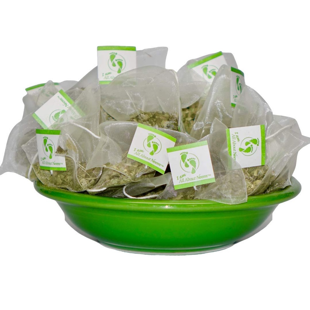 Neem Queen Pyramid Tea Bags (30 Count) Loose Sachet - Organic Premium Quality Caffeine Free - Made in America