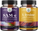 純粋なSAM Eの補足150mg -記憶及び頭脳サポートのためのサービングごとの向知性同じ150mgおよびL Lysine 1000mgの自由な形態-目の健康の唇の心配のコラーゲンの統合のためのL-Lysineの補足の束