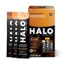 HALO Hydration – 電解液エナジードリンクミックス | 水分補給パウダーパケット | バラエティパック(キャラメル、バニラ、モチャラテ)、ヘルシーなコーヒー | イージーオープン シングルサービングスティック | 12スティック