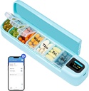 警報、Bluetoothの毎日が付いているDavikyスマートな丸薬のオルガナイザーはAPP、週刊旅行丸薬の箱、薬、補足およびビタミン(緑)と7日1回Pill箱7日を毎日運びます