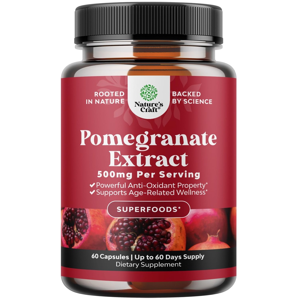 Pomegranateのエキスは酸化防止の補足を-心の健康の接合箇所サポートのための自然なPomegranateのカプセルおよび人および女性のためのプレワークアウト-頭脳の健康のビタミンが付いている窒素酸化物の補足-