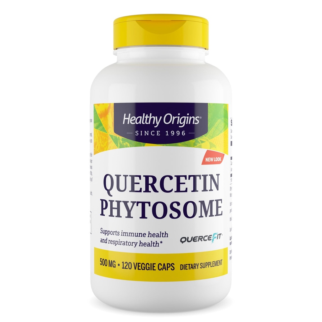 健康な起源 Quercetin の Phytosome 500 の mg - 免疫サポートのためのケルセチンの補足及び呼吸器サポート - 完全菜食主義者の、非 GMO 及びグルテンフリーの Quercetin の補足 - 120 Veggie のカプセル