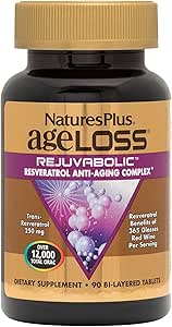 NaturesPlusエイジLosss REJUVABOLIC - 90 Bi-Layeredタブレット - Resveratrolアンチエイジングコンプレックス - ベジタリアン、グルテンフリー - 30サービング