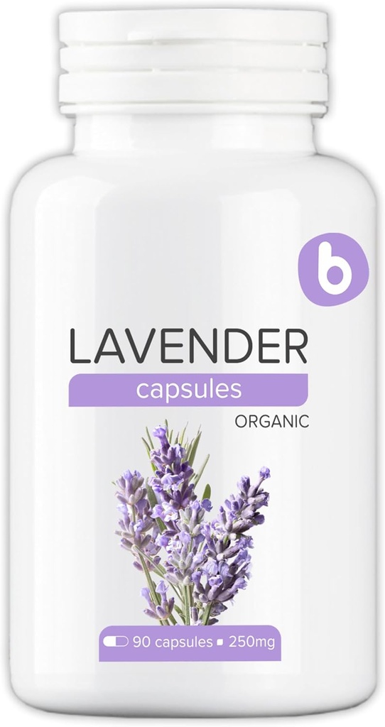 Organic Lavender Capsules - Lavender Pills for Relaxation and Balance - Supports Calm Mind and Body - Natural Supplement - Non-GMO, Gluten-Free – 90 Vegan Capsules