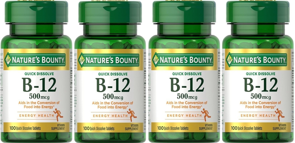 Nature's Bounty Vitamin B-12 500 mcg、100 ea(パッケージ4)