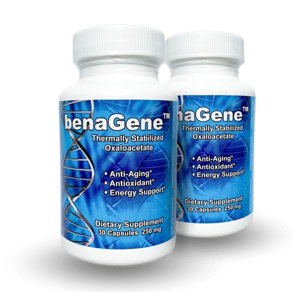 Benagene Oxaloacetateサプリメント - セルラーエネルギー、健康な代謝、およびボディレギュレーションをサポート - ビタミンCと熱的に安定 - 非GMO&ビーガン - 一度毎日(60の給餌)