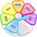 大規模な週刊薬のオルガナイザー、OAAOの花XL 7日ビタミン、タラ肝油、サプリメント、関節炎フレンドリーのためのポータブルピルボックスケース...