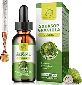 Soursop Graviolaの液体の低下、Soursopは免疫、酸化防止剤、気分及び夜サポート、Soursopのビターの液体、高い吸収、ビーガン、グルテンフリーの2 Fl Ozを取り除きます