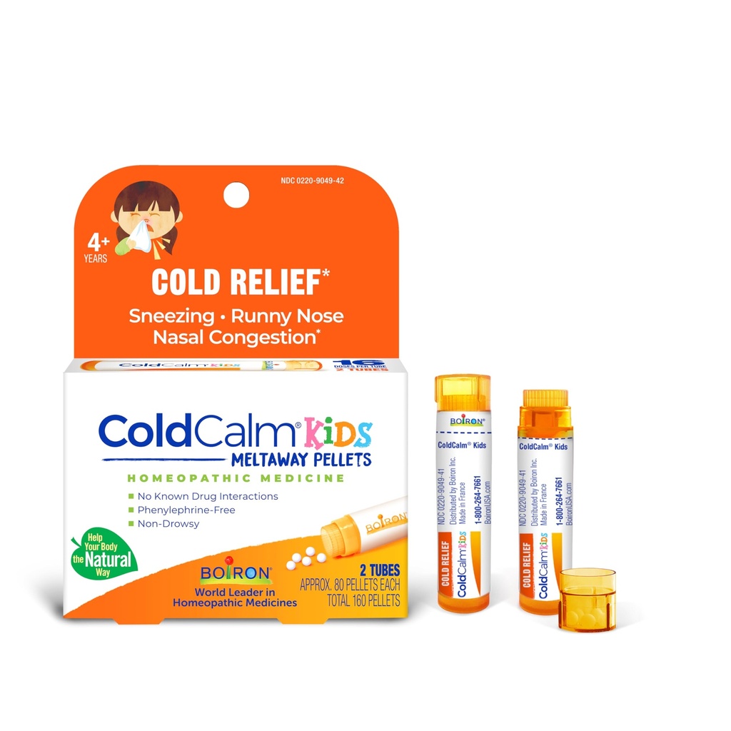 Boiron ColdCalmは、Sneezing、Ranny Nose、Sore Throat、Nasal Congestionなどの一般的な風邪症状の救済のための小冊子を子供 - 2カウント(160小冊子)
