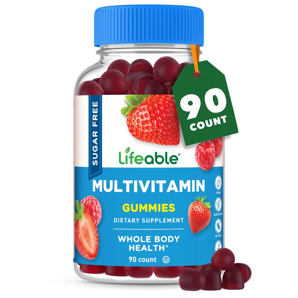 生みやすい砂糖の自由なMultivitaminのグミー 鉄のビタミンA、C、D、E、ナイアシン、B6、葉酸塩、B12、ビオチン、パントテン酸、亜鉛の 大きい試食の大人のMultivitaminのグイミ  90のグミ