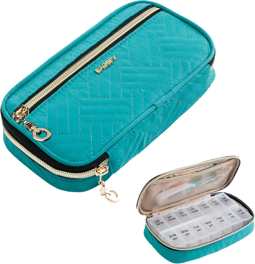 BAGSFYの丸薬のオルガナイザーの箱2は日週の薬のオルガナイザー旅行ピル箱を7日の取り外し可能な魚油、ビタミン、補足のための箱に入れます