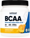 Nutricost BCAAパウダー(オレンジマンゴー、60サービング) - 2:1 最適比、グルテンフリー、非GMO、ベジタリアン