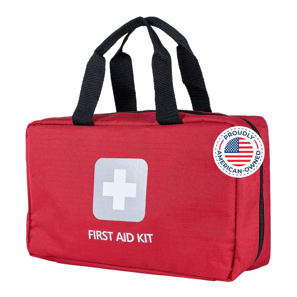 Thrive Home Essentials First Aid Kit (291 Pieces) - First Aid Bag with Multi-Sized Bandage, Gauze, Wipes, Scissors, Gloves, Tape, Ice Pack and More