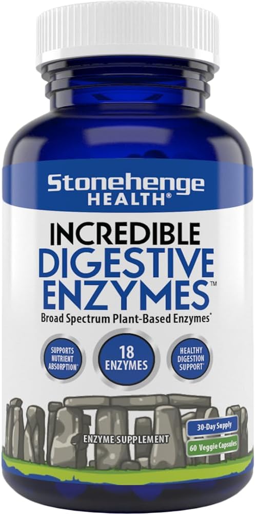 Stonehengeの健康の信じられないほど消化酵素 - 18植物ベースの酵素 - Lipase、Lactase、Protease、Amylase、ガスのためのBromelain、Bloating、疲労 (1)