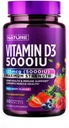 Nature ChewableビタミンD3 5000 IUによって造られる-ビタミンDの補足の咀嚼-砂糖の自由な及び自然な果実味- 60のタブレット