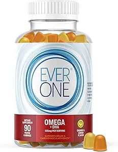 Omega Fish Oil Gummies for 大人とDHAのティーン - サポート脳と心血管の健康のサプリメント - ビーガン、ゼラチン無料、GMO無料 - オメガ3、6、および9と風味のおいしいオレンジとレモン