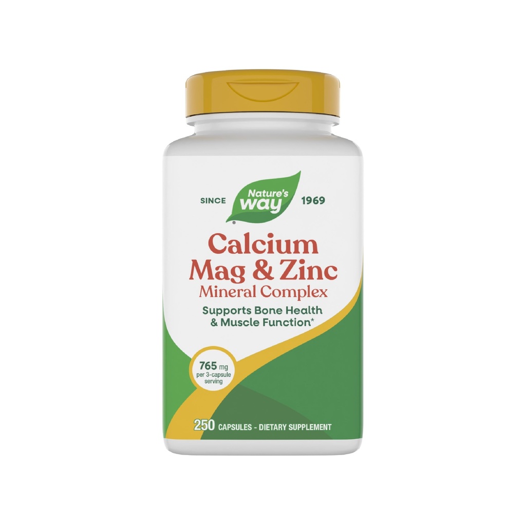 Nature's Way Calciumマグネシウム&亜鉛ミネラルコンプレックス、骨の健康と筋肉機能をサポート*、免疫サポート*、250カプセル(5月パッケージ)