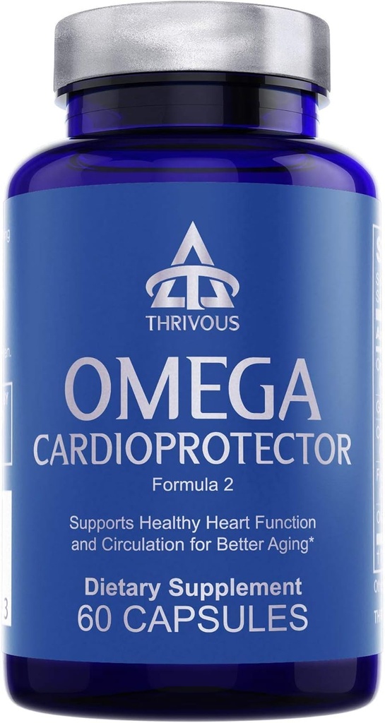 活発なオメガCardioprotector - AvailOm Omega-3、ニンニク、Gotu Kola、Oligopin Pine Bark - 60ビーガンカプセルと高度なハート&循環サポートサプリメント