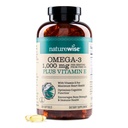 NatureWise Extra-Strength Omega 3フィッシュオイルサプリメント - サービングあたり1000mg - 600 EPA&400 DHAとビタミンE - ハート&脳の健康のためのサポート - レモンフレーバー、GMOフリー - 360Softgels[6ヶ月の供給]