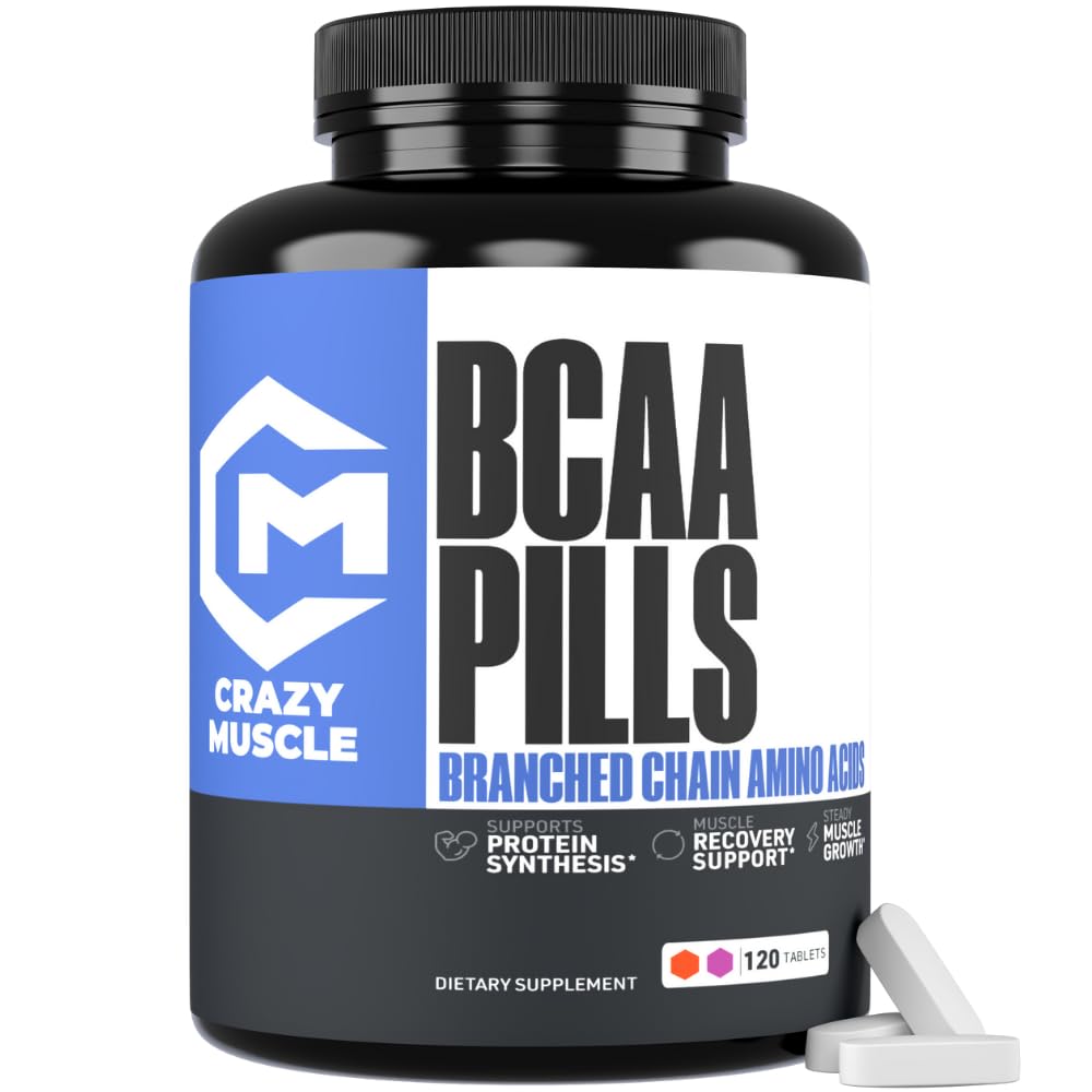 完全な2:1:1:1の分岐させたチェーン アミノの酸の補足、PillごとのBCAAsの1000mgのクレイジー 筋肉BCAAの丸薬、120のタブレット