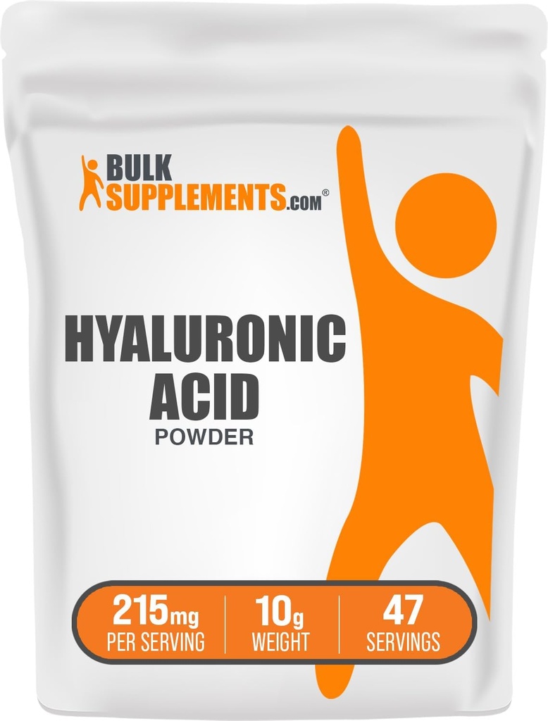 BulkSupplements.com Hyaluronic酸粉末 - ナトリウムHyaluronate、Hyaluronic酸サプリメント - 食品グレード、グルテンフリー - サービングあたり215mg、10g(0.35oz)(パッケージ1)