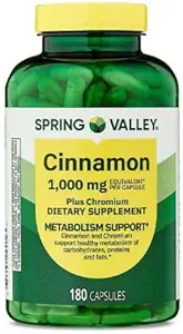 ジェネリックスプリングバレーシナモンプラスクロム、1,000mg、180カウントカプセル - 一般ウェルネス&+ステッカーデリストアのための自然な栄養補助食品