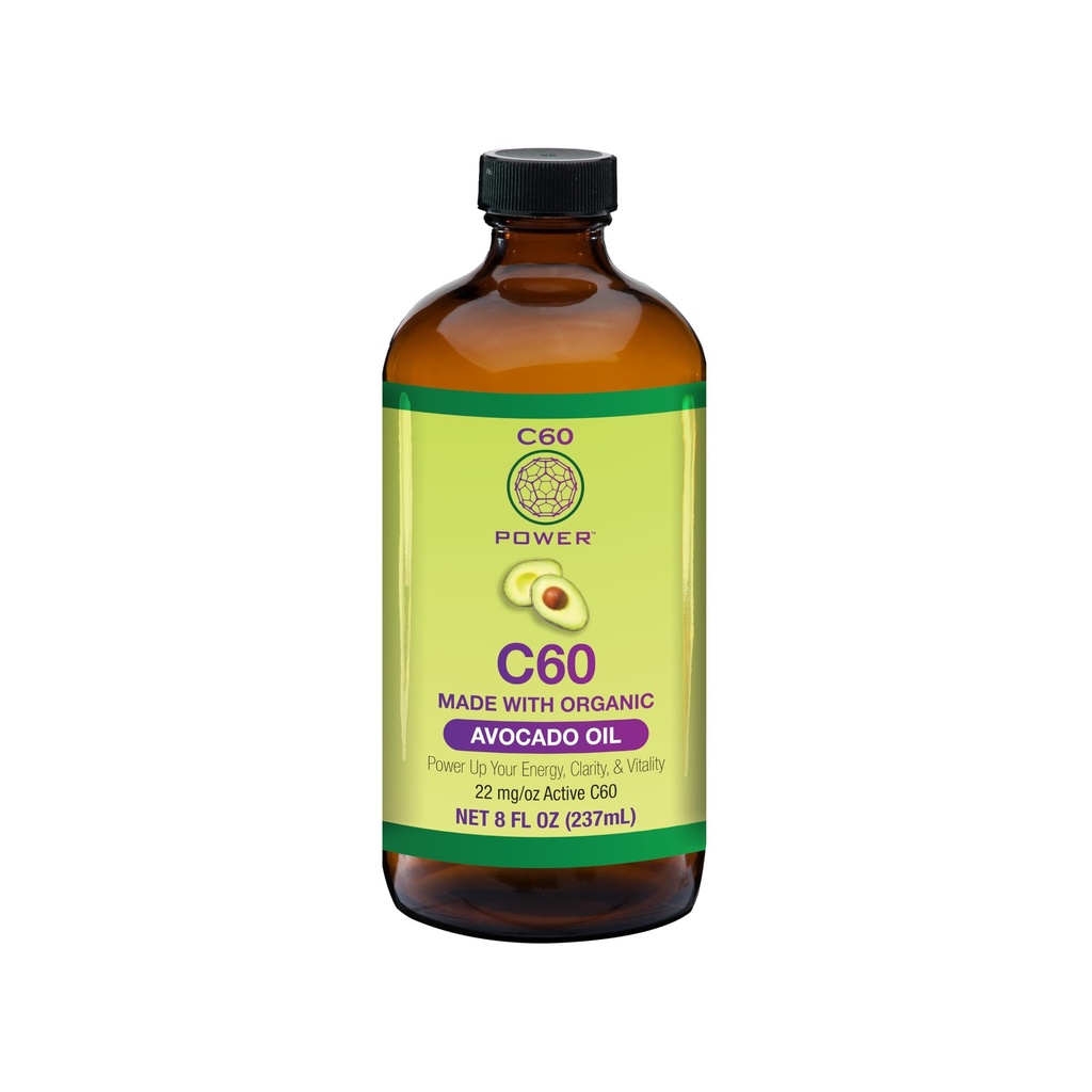 C60 力 - AVO 8 oz. - 有機アボカド オイル、8 の Fl のオズ、99.99% 純粋なカーボン フラーレン、上昇の酸化物のバーデンは、ミトコンドリア機能を最大限に活用します