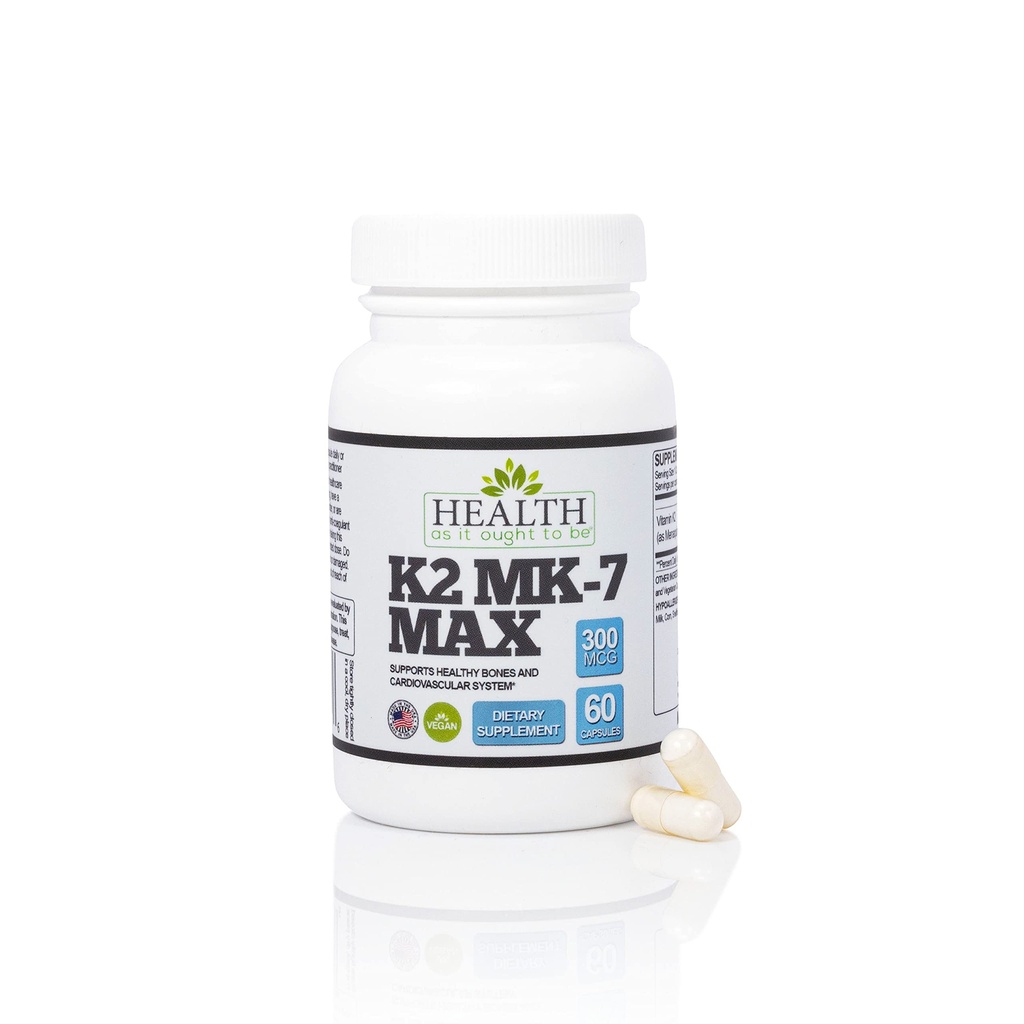 ビタミンK2 MK7 MAXの余分強さ300mcgのSupplemenyであるので健康 大豆は、Bioavailability及び安全放します  60のカプセル
