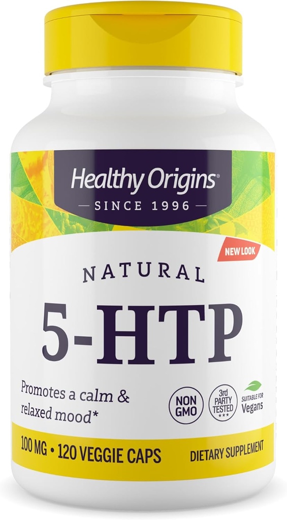 健康な起源 - 5-HTP 100mg、120ベジギーカプセル、5-Hydroxytryptophan)、非GMO、グルテンフリー、ビーガン