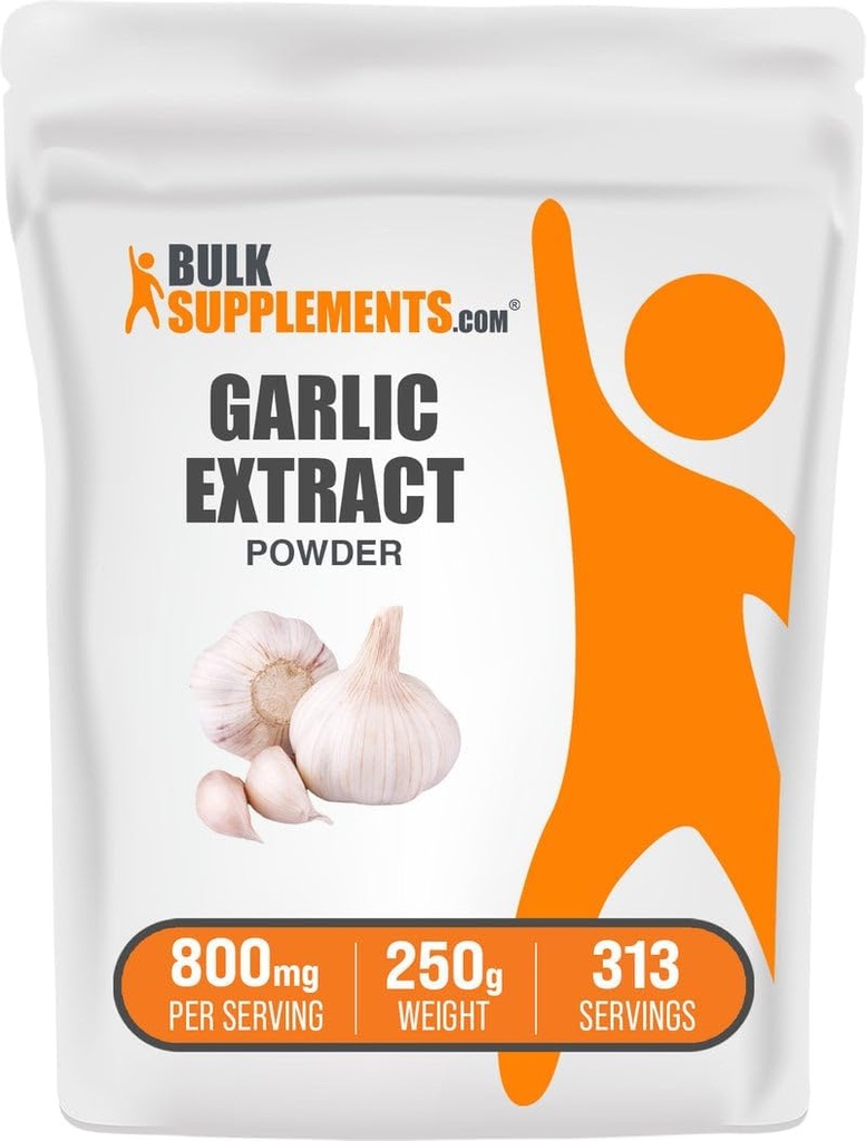 BulkSupplements.comニンニクエキスパウダー - ニンニクサプリメント、ハーブサプリメント、アリウムサチリウム - ハーブ&グルテンフリー、給食当たり800mg、250g(8.8オンス)(パッケージ1)