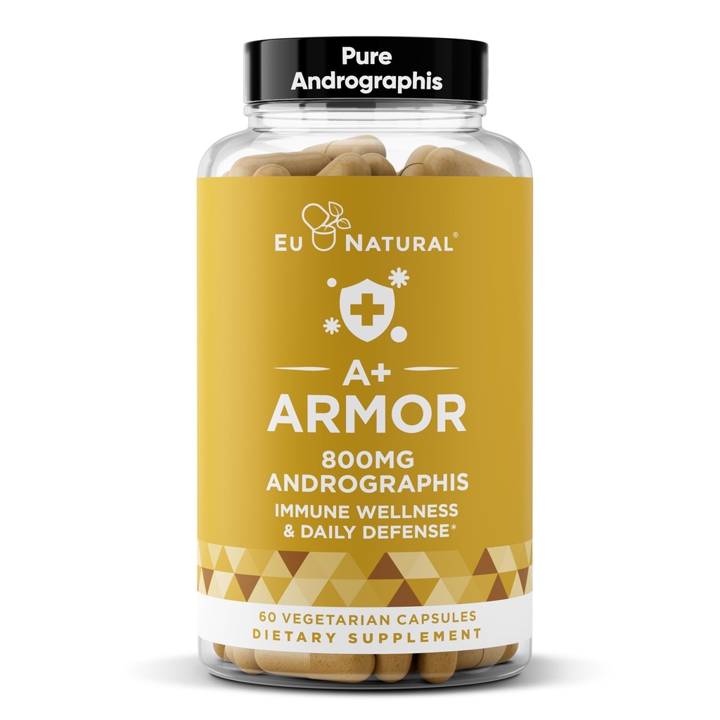 A + 装甲 Andrographis 純粋な 800 Mg – 健康な免疫システム機能, 物理的なウェルネス, 季節保護のための強力な強度 – フルスペクトラム & 標準化 – 60 ビーガンソフトカプセル