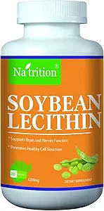 Na'trition Soybean Lecithin 1200mg、200の容易なSwallow Softgelsの2か月の供給