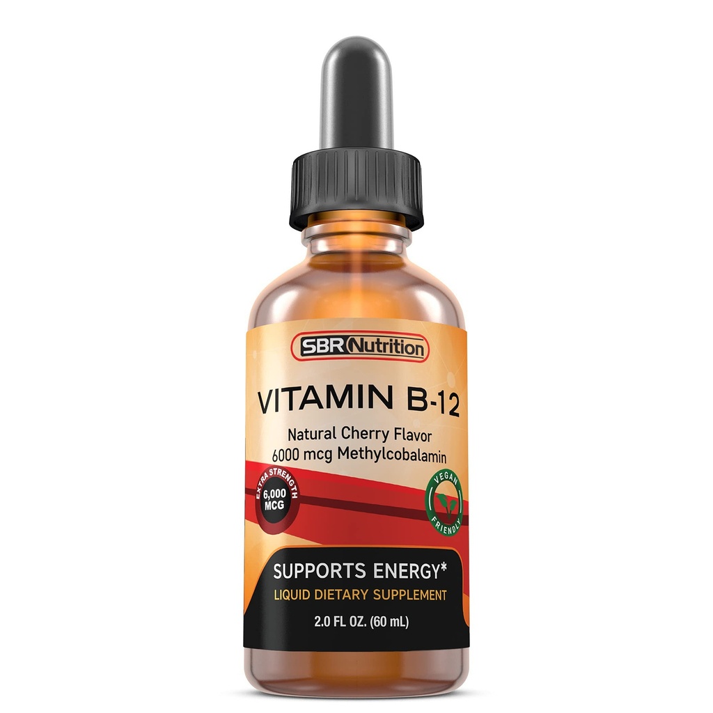 余分強さ6000mcgのビタミンB12のSublingualの液体の低下- Methylcobalamin、VIT B 12はエネルギー、最高の吸収、60のサービング、非GMO、米国で製造された友好的なビーガンを支えます