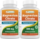 最高の自然マグネシウムのクエン酸塩(Citrato de Magnesio) 400mg 250のタブレット(2錠あたりの元素マグネシウムの400のmg) (2)