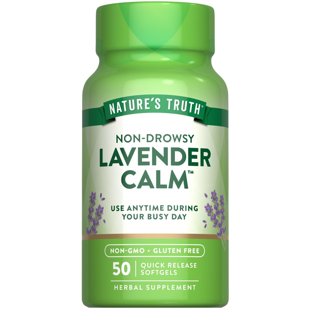Nature's Truth Lavender Calm Softgels 経口サプリメント | 50 カウント | Non-Drowsy Herbal | 非GMO&グルテンフリー
