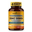 SANDHUHERBALS 亜鉛 30mg カプセル男性と女性 | 120 カウント(パッケージ1) | 免疫・抗酸化対応亜鉛サプリメント | ピンク 30mg サプリメントは肌の健康をサポートします