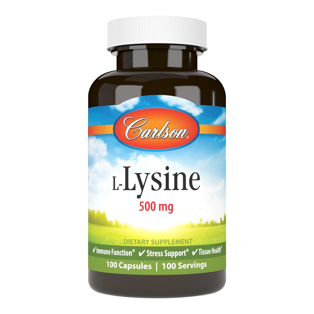 Carlson Labs L-Lysine、500mg、100カプセル
