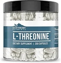Earthborn要素L-Threonine 200カプセル、エッセンシャルアミノ酸、純粋&無希釈、無添加