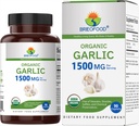 Brieofoodオーガニックガーリック1500mg、45サービング、ベジタリアン、グルテンフリー、90ベジタリアンタブレット
